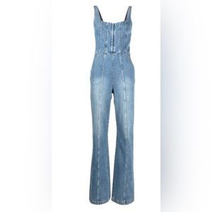 New with tags Alice + Olivia chels corset style denim jumpsuit 26 Farfetch